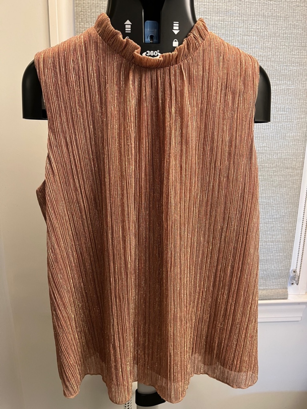Sleeveless Metallic Rust Shimmer Top